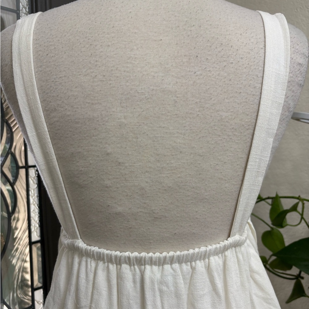 NWT Lulu's Darling Perfection White Tiered Tie-Back Mini Skater Dress | Size M - Picture 7 of 12